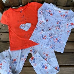 Carter’s Orange and Blue Floral PJ Set 18-24m